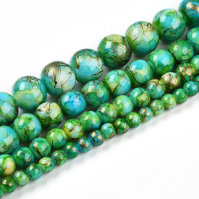 Baking Paint Glass Beads Strands DGLA-N003-6mm-B04-1