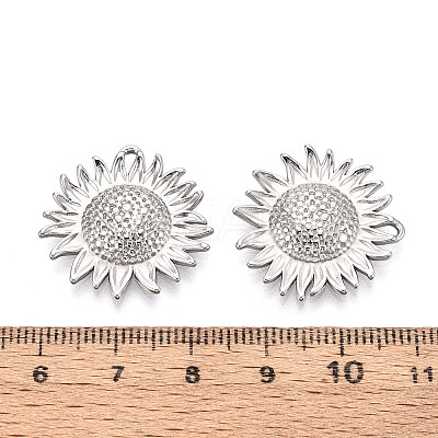 304 Stainless Steel Sunflower Pendants STAS-T069-44S-1