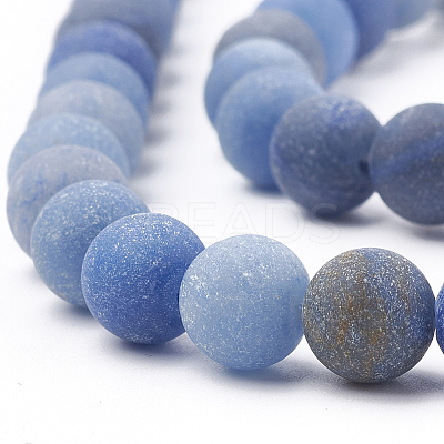 Dyed & Heated Natural Blue Aventurine Beads Strands LS-G-T106-208-1