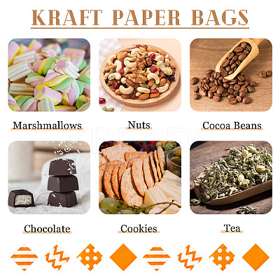40Pcs 4 Styles Kraft Paper Bags CARB-TA0001-12D-1