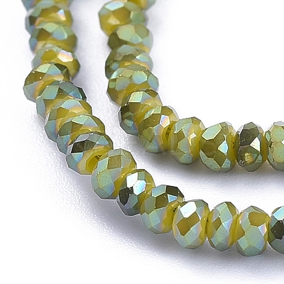 Electroplate Glass Beads Strands X-GLAA-F079-FR09-1