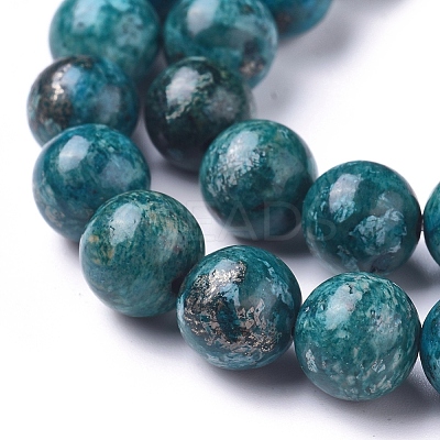 Natural African Pyrite Beads Strands G-D0006-C04-8mm-01-1