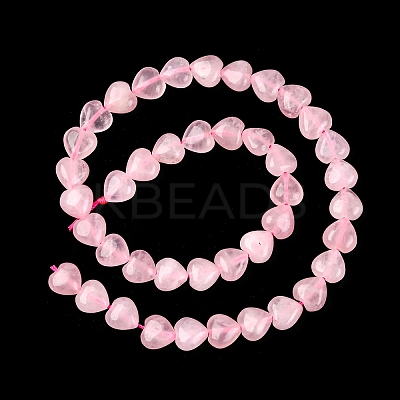 Heart Natural Rose Quartz Beads Strands X-G-G632-01-1
