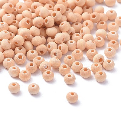 Natural Unfinished Wood Beads WOOD-Q008-4mm-LF-1