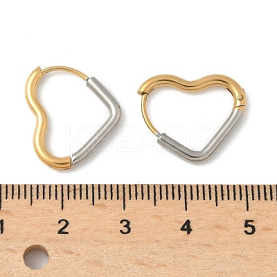 304 Stainless Steel Two Tone Hoop Earrings EJEW-P313-01A-G-1