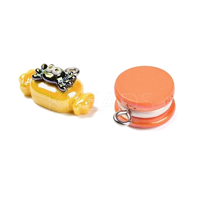Halloween Electroplate Opaque Resin Pendants RESI-H040-02B-P-1