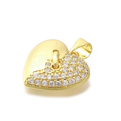 Brass Micro Pave Clear Cubic Zirconia Pendants KK-M297-26G-1