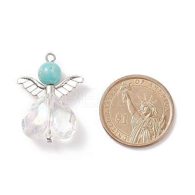 Synthetic Turquoise AB Color Acrylic Pendants PALLOY-TA00001-02-1
