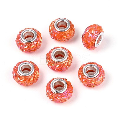 Opaque Resin European Beads RESI-T057-29J-1