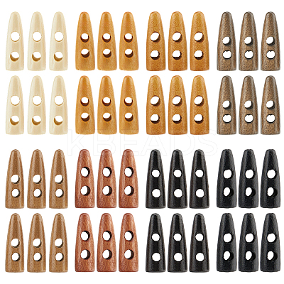 80Pcs 8 Colors 2-Hole Wood Buttons WOOD-GF0002-35C-1