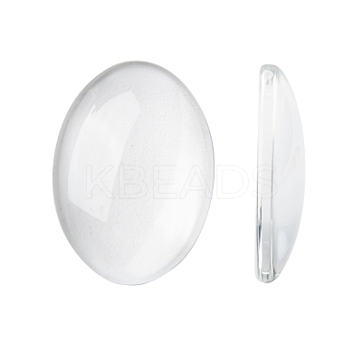 Transparent Glass Cabochons GGLA-R022-25x18-1