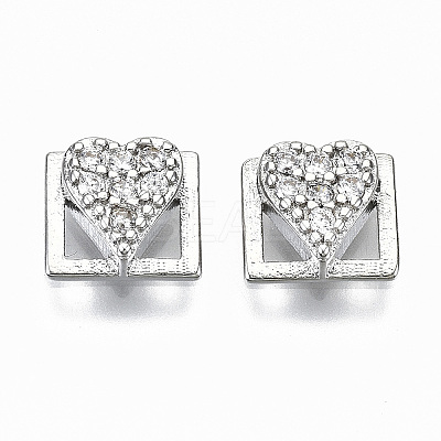 Brass Micro Pave Cubic Zirconia Cabochons KK-S061-49P-C-NR-1