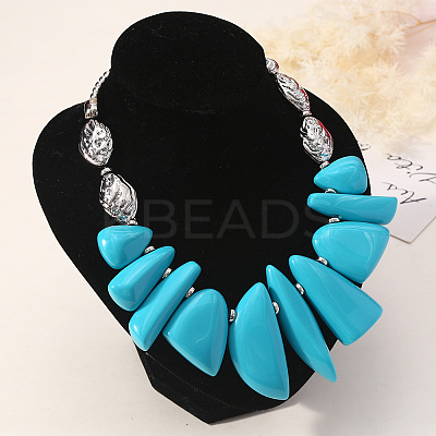 Resin Irregular Beaded Bib Necklaces FS-WG5D234-04-1