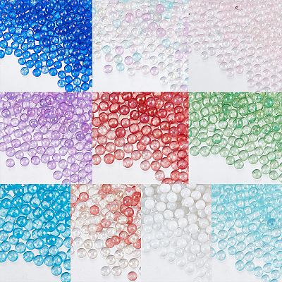 10 Bags 10 Colors Transparent Round Caviar Beads MRMJ-OC0002-81-1