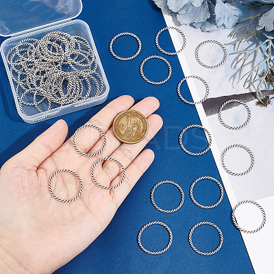 50Pcs Tibetan Style Alloy Linking Rings FIND-UN0002-01AS-1