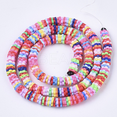 Handmade Polymer Clay Beads Strands X-CLAY-R086-01-1
