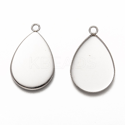 Non-Tarnish 304 Stainless Steel Pendant Cabochon Settings STAS-I176-06B-1