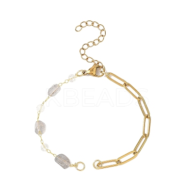 304 Stainless Steel Paperclip Chain Bracelet Making AJEW-JB01434-02-1