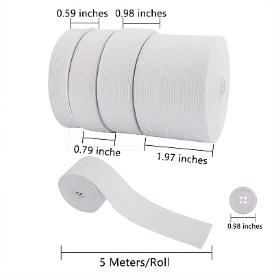 25m 5 Styles Flat Elastic Rubber Band EC-SZ0001-04-1