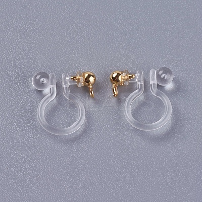 Transparent U Type Alloy Ear Clip X-PALLOY-WH0009-01G-1