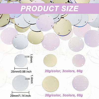 120G 6 Style Sew on Paillette Multi-Strand Links KY-OC0001-19-1