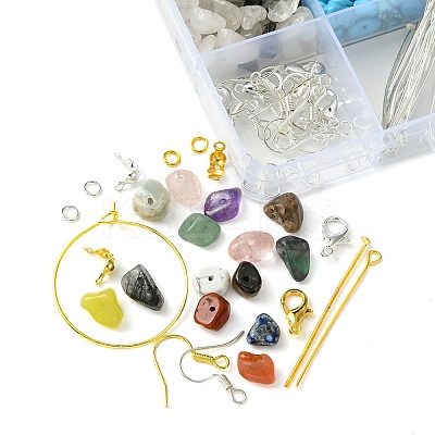 DIY Natural & Synthetic Mixed Stone Chips Jewelry Set Making Kit DIY-FS0005-87-1