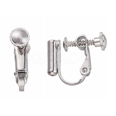 Brass Screw Clip-on Earring Converters Findings KK-N229-01C-1