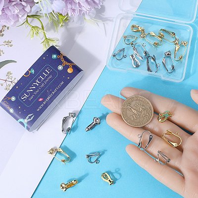24Pcs 6 Styles 304 Stainless Steel Clip-on Earring Converters Findings STAS-SC0006-79-1