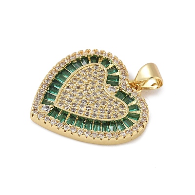 Brass Micro Pave Cubic Zirconia Pendants KK-H079-06G-1