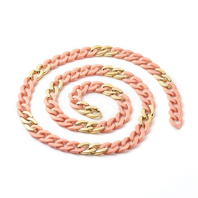 Handmade Opaque Acrylic Curb Chains AJEW-JB00963-1