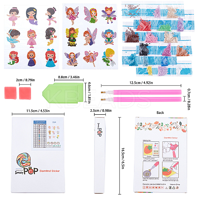 DIY Diamond Painting Stickers Kits For Kids DIY-SC0011-46-1