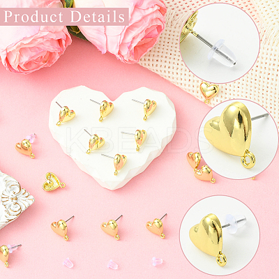 20Pcs Alloy Stud Earring Findings FIND-SC0019-22-1