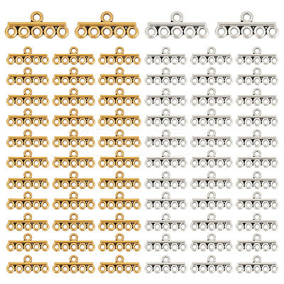 80Pcs 2 Colors Tibetan Style Alloy Chandelier Component Links FIND-GO0003-11B-1