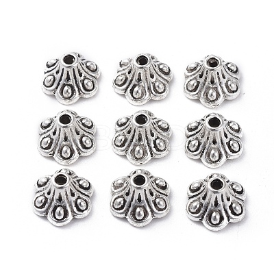 Tibetan Style Bell Filigree Bead Caps TIBE-A23845-AS-LF-1