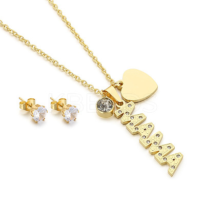 Mother's Day 304 Stainless Steel Jewerly Sets WG62052-01-1