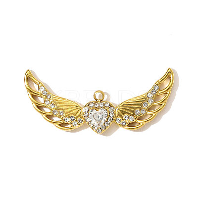 304 Stainless Steel with Cubic Zirconia Pendants STAS-OY001-64G-1