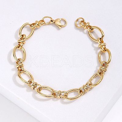 201 Stainless Steel Oval Link Chain Bracelet KM2112-1-1