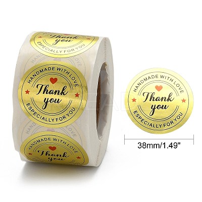 1.5 Inch Thank You sticker X-DIY-G021-12C-1