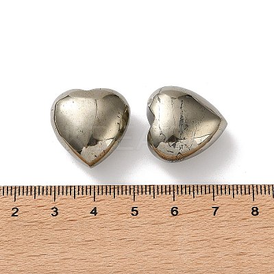 Natural Pyrite Heart Palm Stones G-Z122-01-1