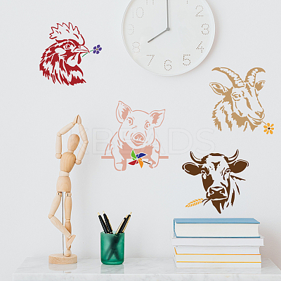 1 Set PET Hollow Out Drawing Painting Stencils DIY-MA0003-15-1