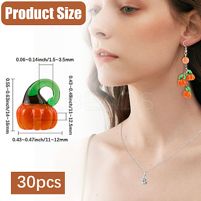 30Pcs Autumn Theme Handmade Lampwork Pendants LAMP-PA0001-23-1