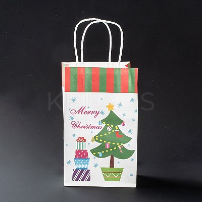 Christmas Theme Kraft Paper Gift Bags LS-CARB-L009-A10-1