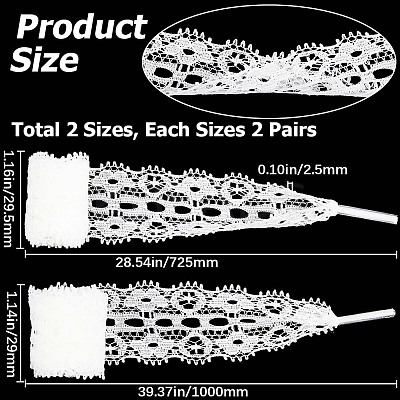 4 Pairs 2 Style Nylon Lace Shoe Laces FIND-GF0004-82A-1