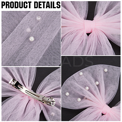 Bowknot Polyester Hair Barrettes AJEW-WH20002-61-1