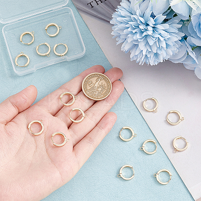 8 Pairs Brass Hoop Earring Findings KK-AR0002-74-1