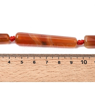 Natural Dyed & Heated Red Agate Beads Strands G-T151-A02-01A-1