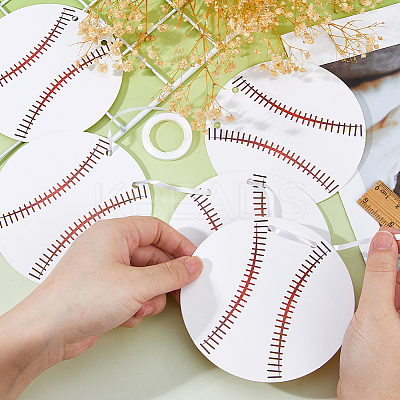 8 Bags Paper Baseball Hanging Banner AJEW-FH0006-97-1