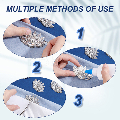 Glass Clothing Patches PATC-WH0028-025G-1