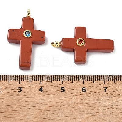 Natural Red Jasper Pendants G-B180-01G-04-1