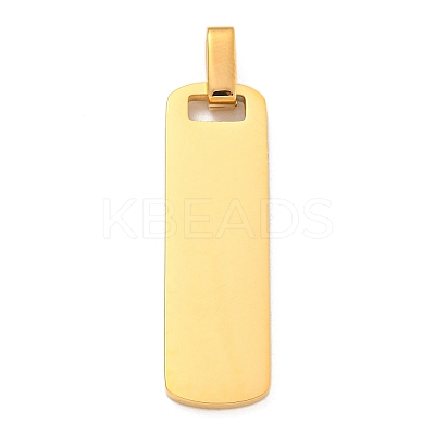Ion Plating(IP) Rectangle 304 Stainless Steel Mirror Polished Finish Stamping Blank Tag Pendants STAS-H317-09G-1